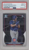Moises Ballesteros from the 2023 Bowman  set graded by PSA and given an overall grade of 10.