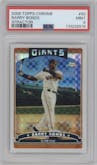 Barry Bonds from the 2006 Topps Chrome set featuring a  X-Fractor parallel graded by PSA and given an overall grade of 9.