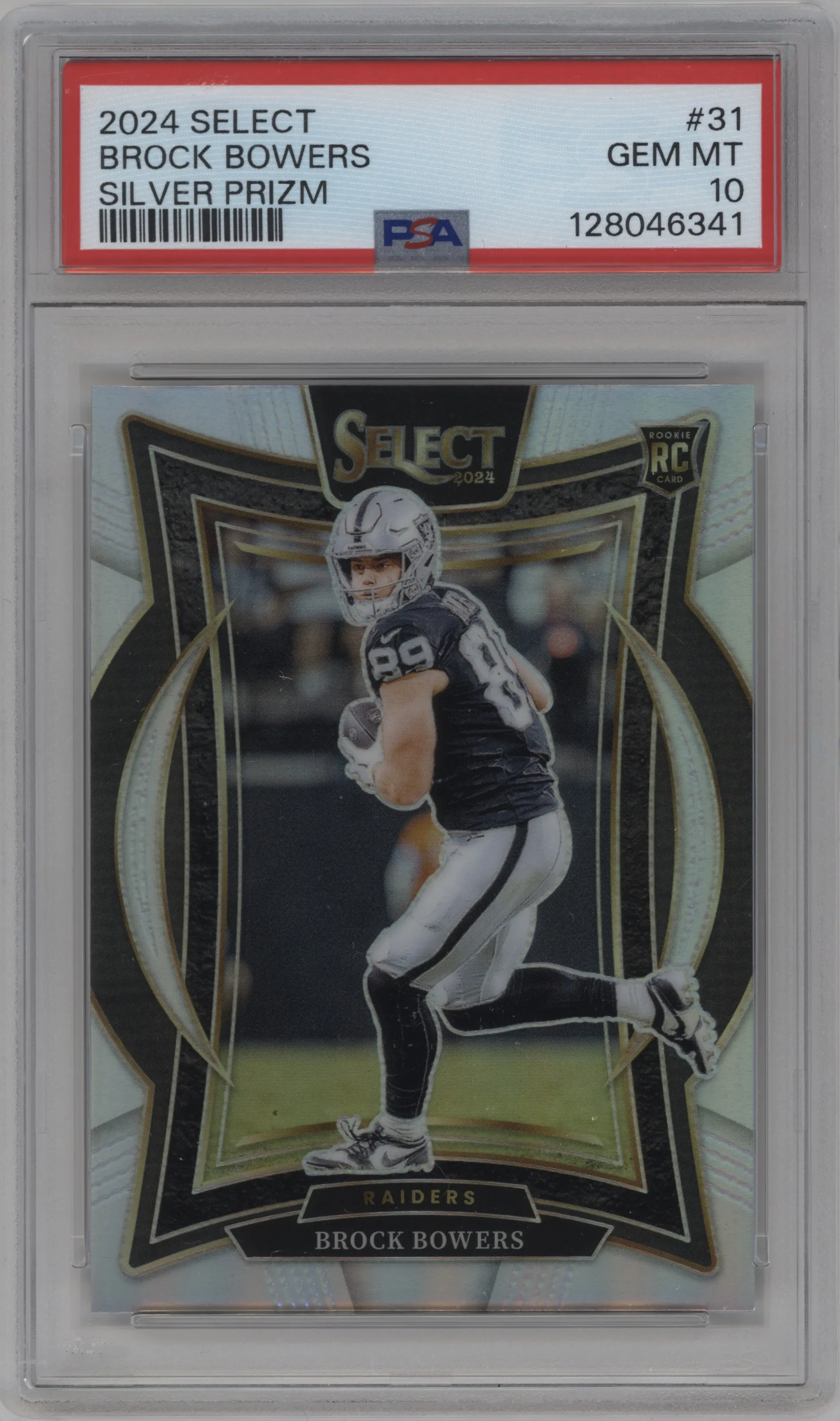 2024 Panini Select Brock Bowers Silver Prizm #31 PSA 10