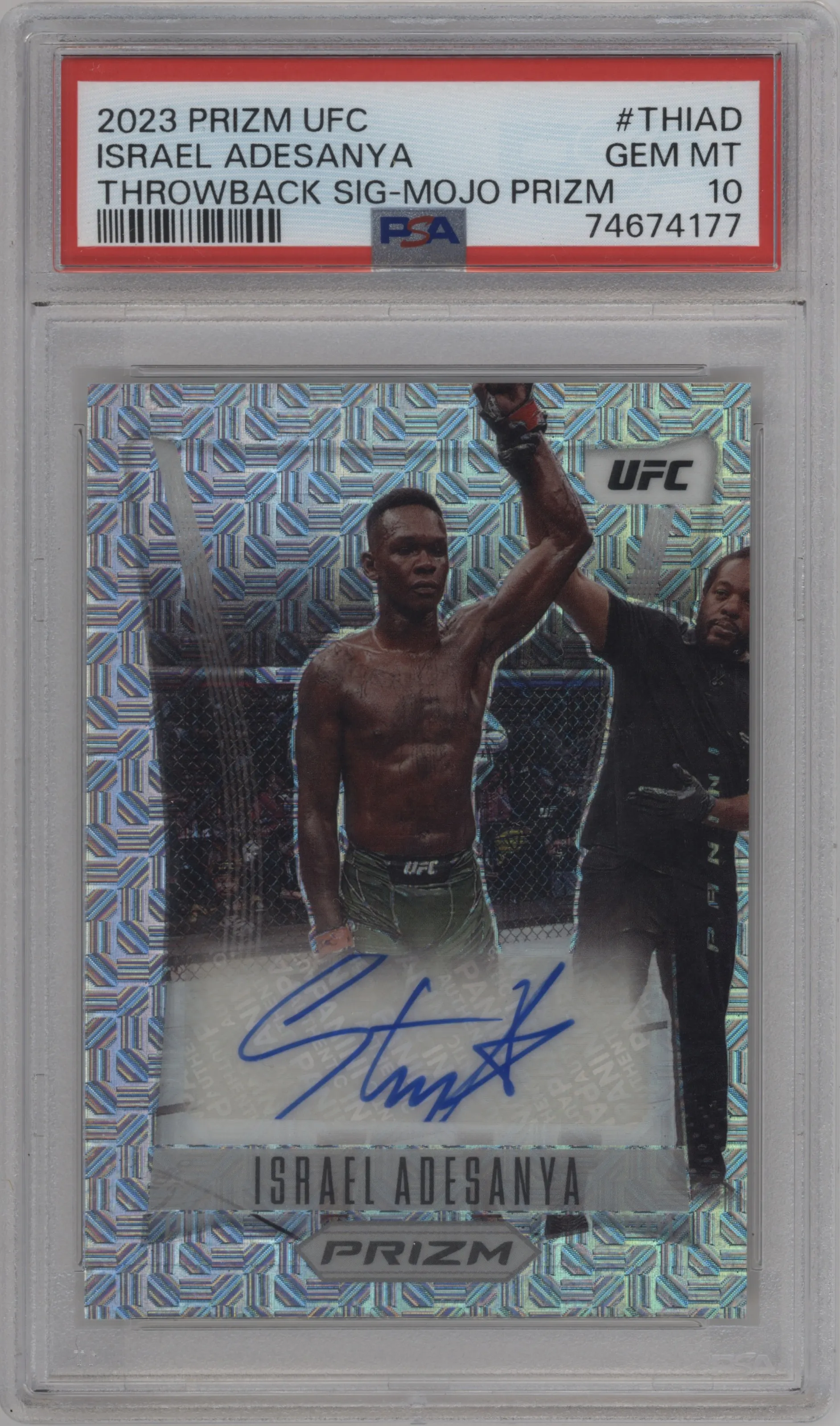 2023 Panini Prizm UFC Throwback Sig. Israel Adesanya Mojo #TH-IAD PSA 10