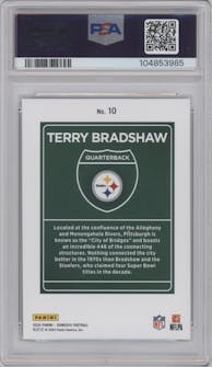 Terry Bradshaw from the 2024 Donruss set graded by PSA and given an overall grade of 9.