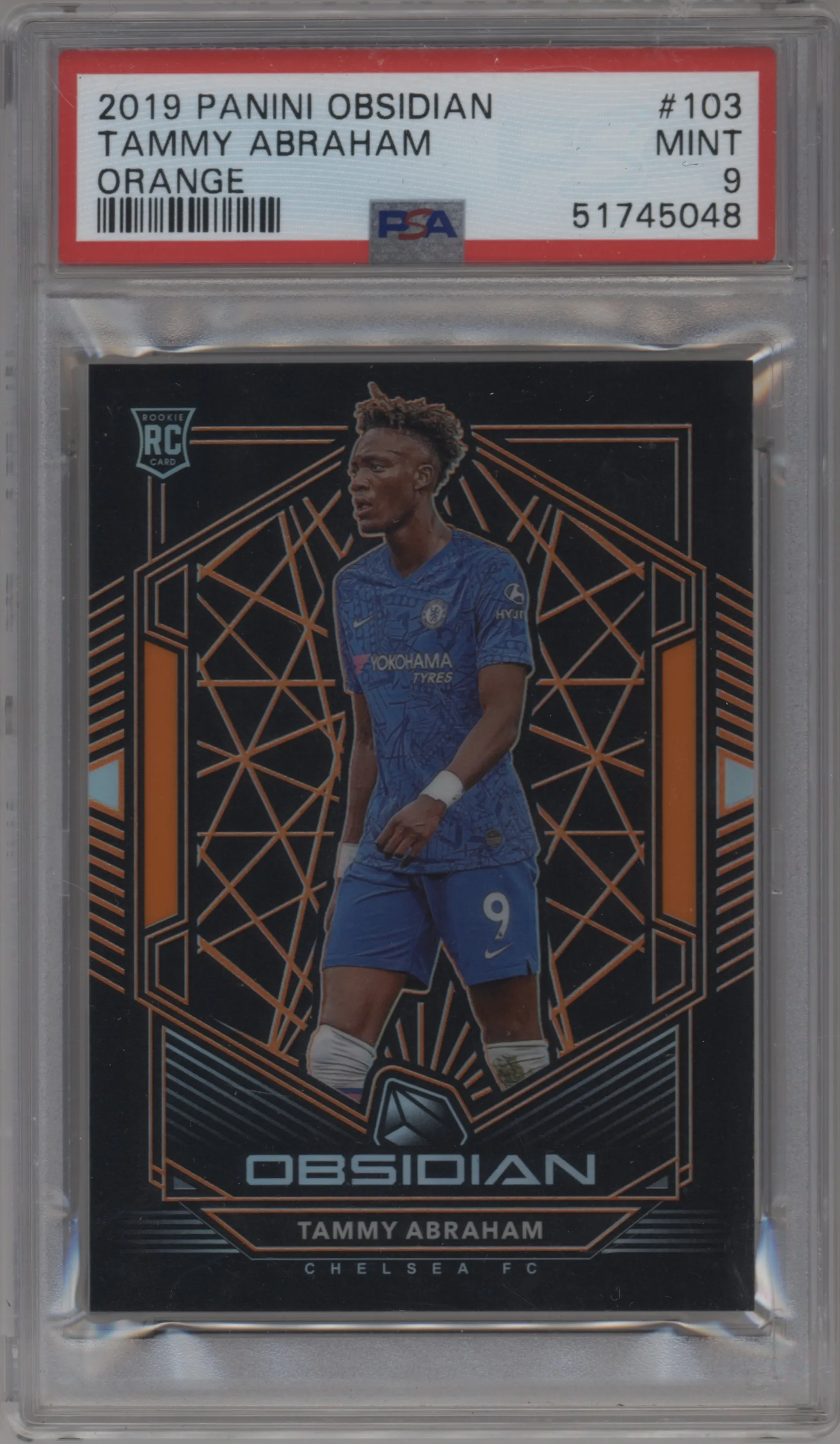 2019 Panini Obsidian Tammy Abraham Electric Etch Orange #103 PSA 9