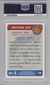 LeBron James from the 2003-04 Topps Bazooka set graded by PSA and given an overall grade of 9.