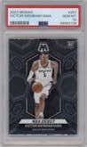 Victor Wembanyama from the 2023-24 Panini Mosaic set graded by PSA and given an overall grade of 10.