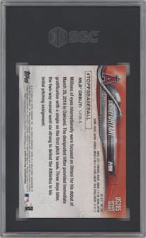 Shohei Ohtani from the 2018 Topps Update set graded by SGC and given an overall grade of 9.5.