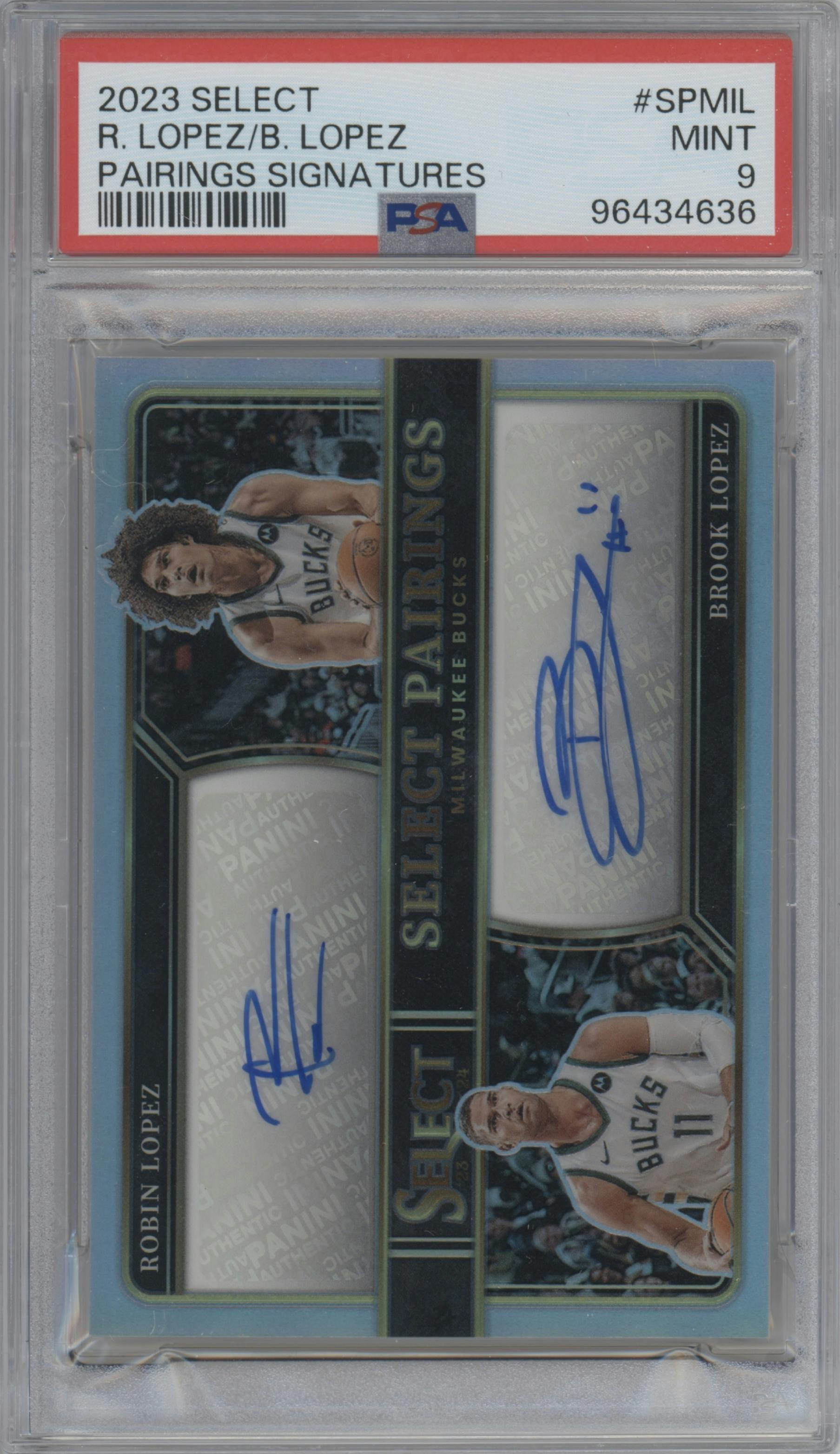 Robin Lopez/Brook Lopez  from the 2023-24 Panini Select  set graded by PSA and given an overall grade of 9.