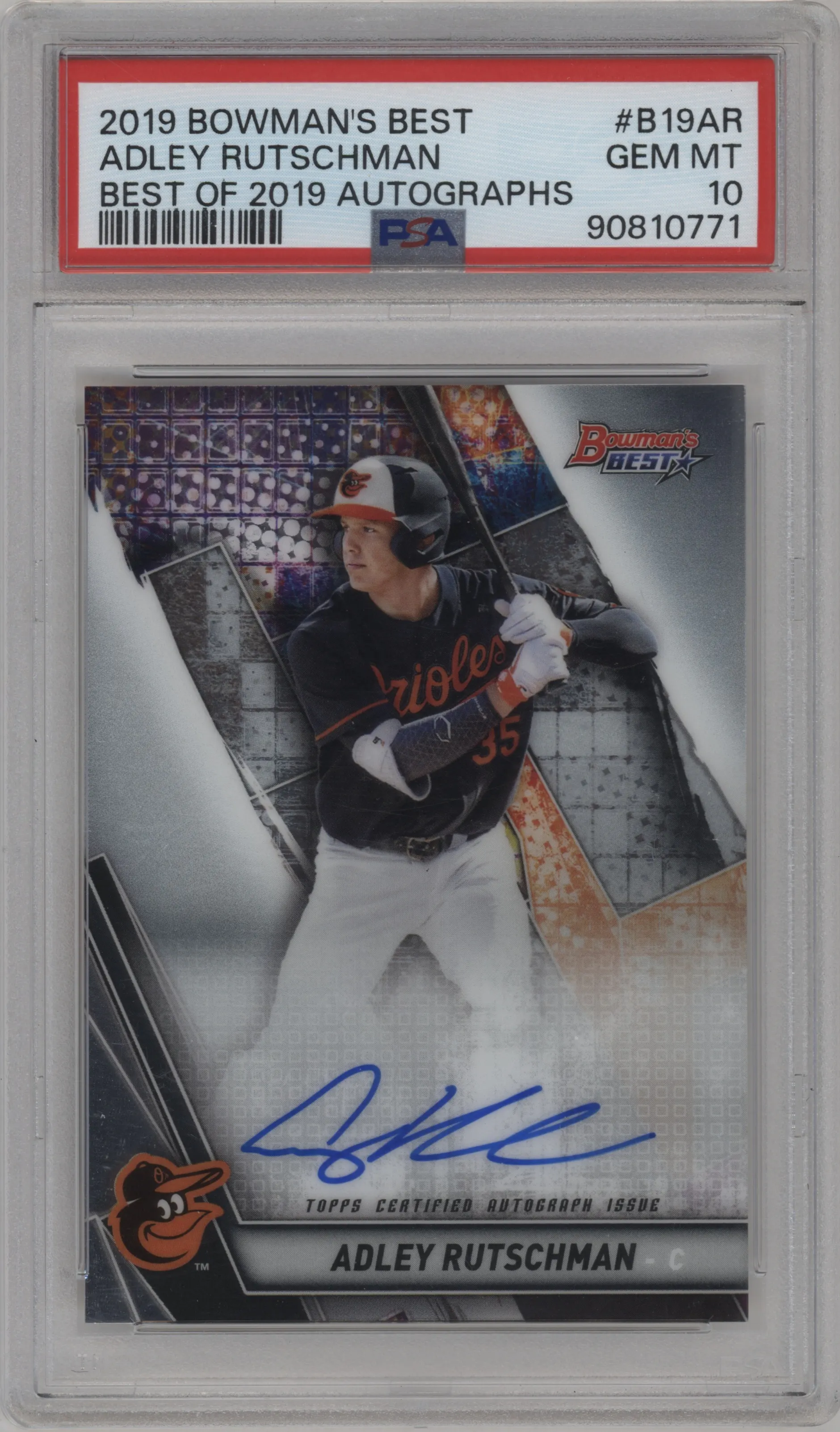 2019 Bowman’s Best Best of 2019 Auto Adley Rutschman #B19-AR PSA 10