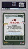 Joe Burrow from the 2023 Donruss Optic set featuring a Electricity parallel graded by PSA and given an overall grade of 10.