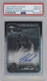 Jordan Lawlar from the 2024 Topps Chrome set featuring a Black & White Mini-Diamond Refractor parallel graded by PSA and given an overall grade of 10.