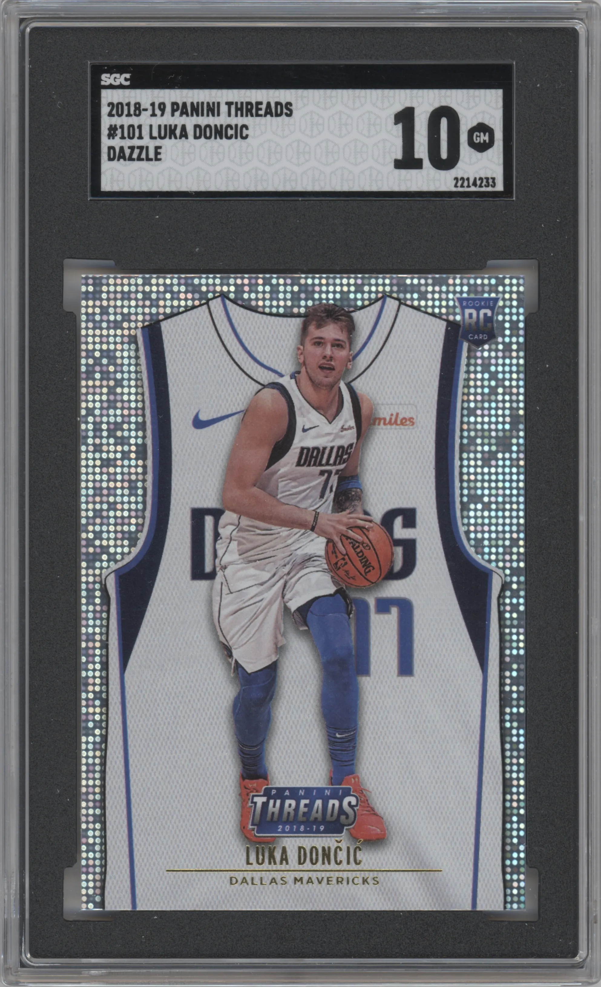2018 Panini Threads Rke.Assoc.Jrsy. Luka Doncic Dazzle SGC 10