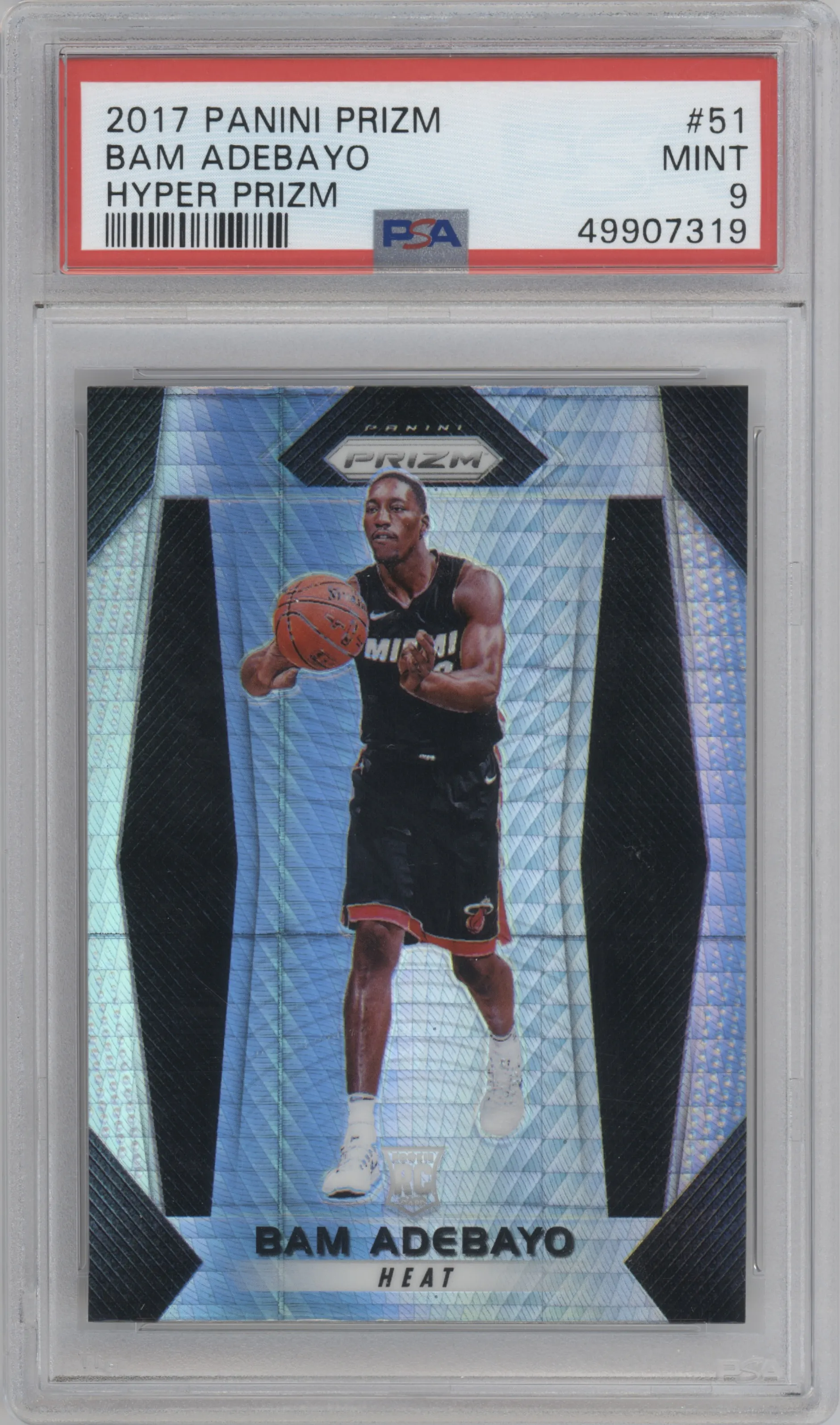 2017 Panini Prizm Bam Adebayo Hyper Prizm #51 PSA 9