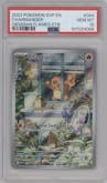 Charmander from the 2023 Pokemon SV set featuring a Obsidian Flames ETB parallel graded by PSA and given an overall grade of 10.
