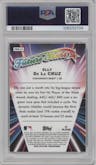 Elly De La Cruz from the 2024 Topps Chrome Update set graded by PSA and given an overall grade of 9.