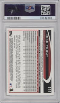 Mike Trout from the 2012 Topps Chrome set graded by PSA and given an overall grade of 9.