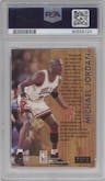 Michael Jordan from the 1993-94 Fleer Ultra set graded by PSA and given an overall grade of 10.