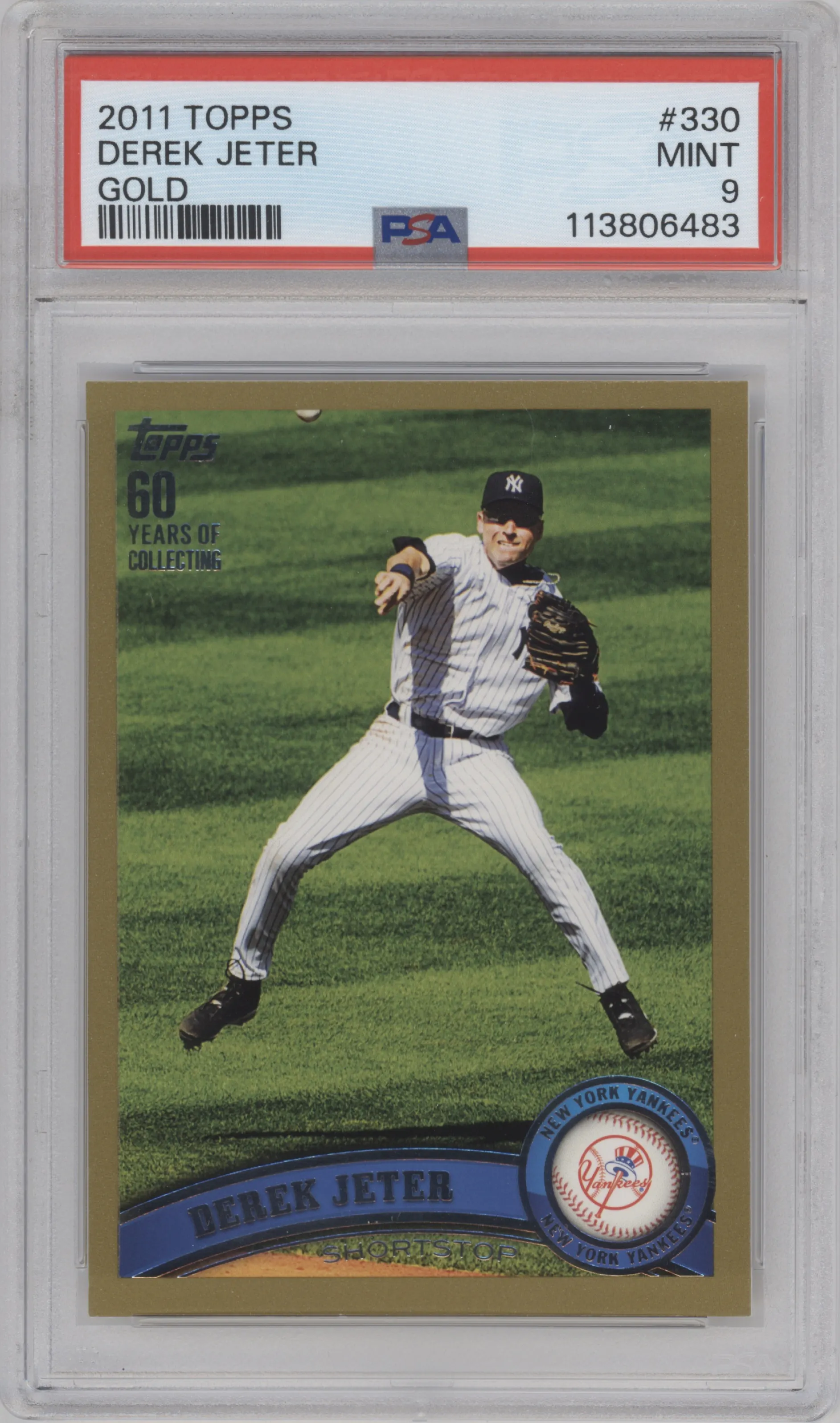 2011 Topps Derek Jeter Gold #330 PSA 9