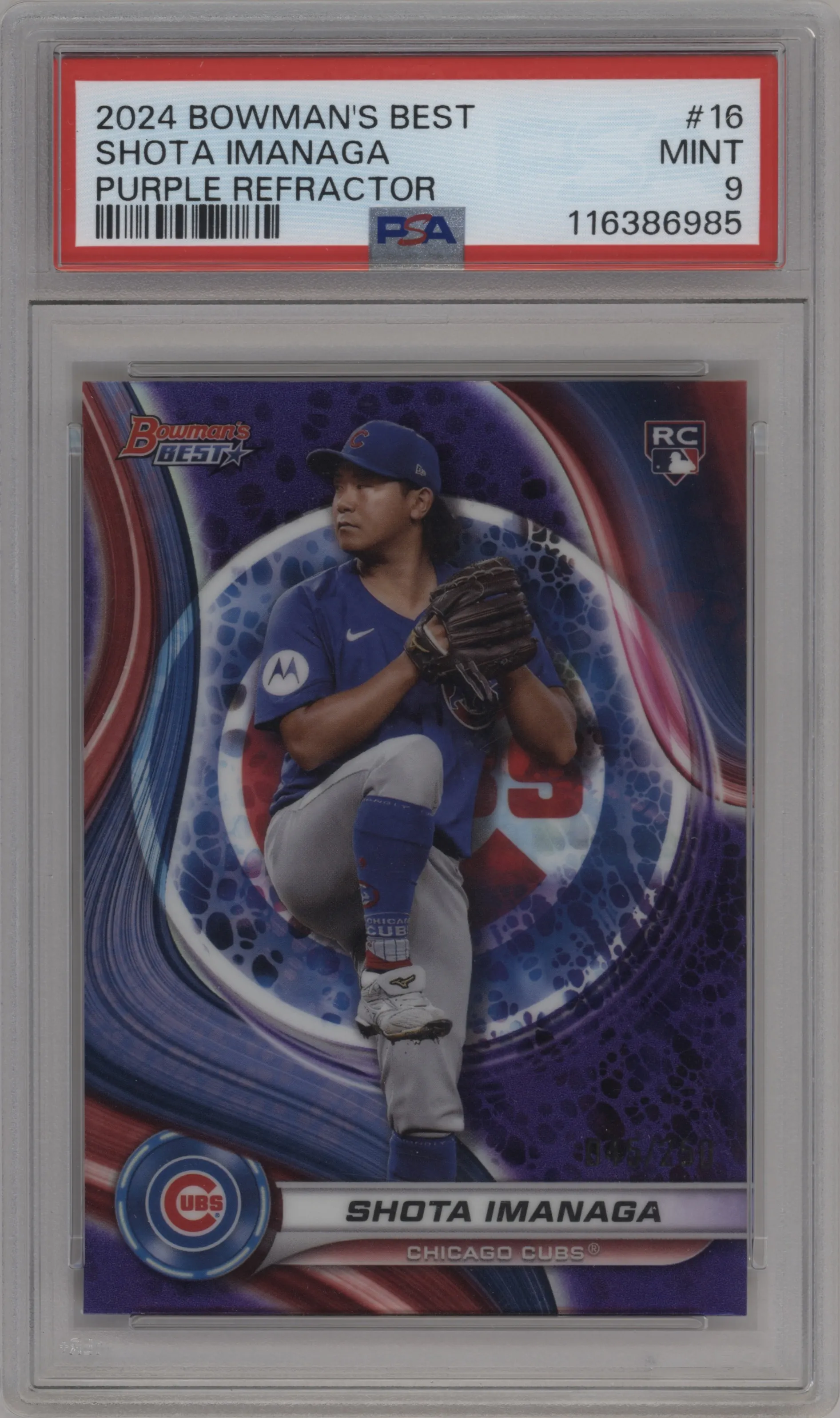 2024 Bowman's Best Shota Imanaga Purple Refractor PSA 9
