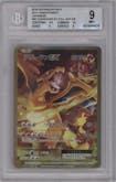 Charizard EX  from the 2016 Pokemon XY JPN set graded by Beckett and given an overall grade of 9.