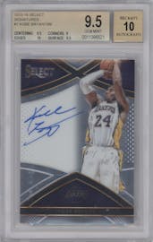 Kobe Bryant from the 2015-16 Panini Select  set graded by Beckett and given an overall grade of 9.5.