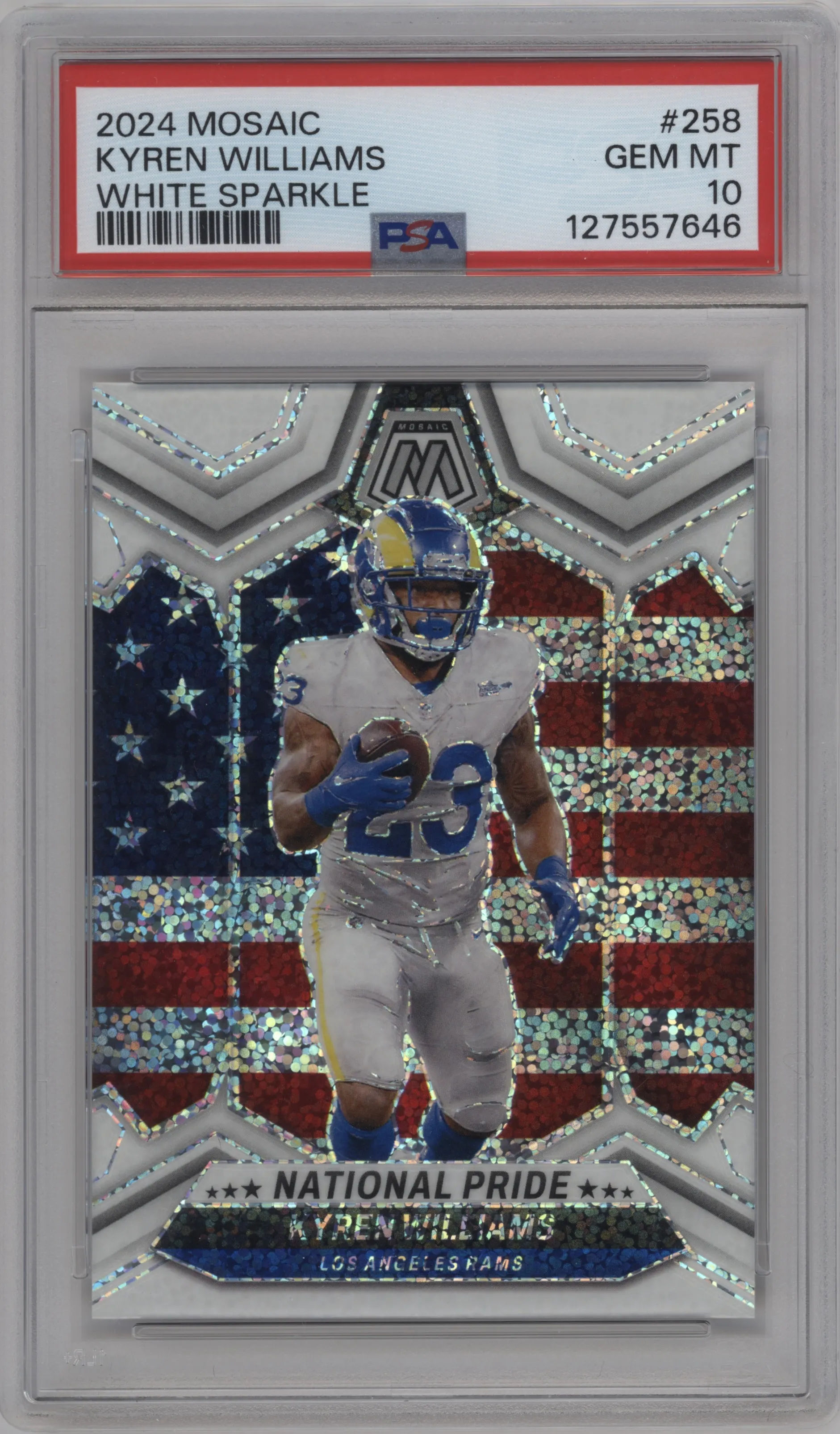 2024 Panini Mosaic Kyren Williams White Sparkle PSA 10