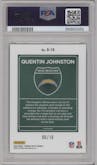 Quentin Johnston from the 2023 Donruss Optic set featuring a Gold parallel graded by PSA and given an overall grade of 10.