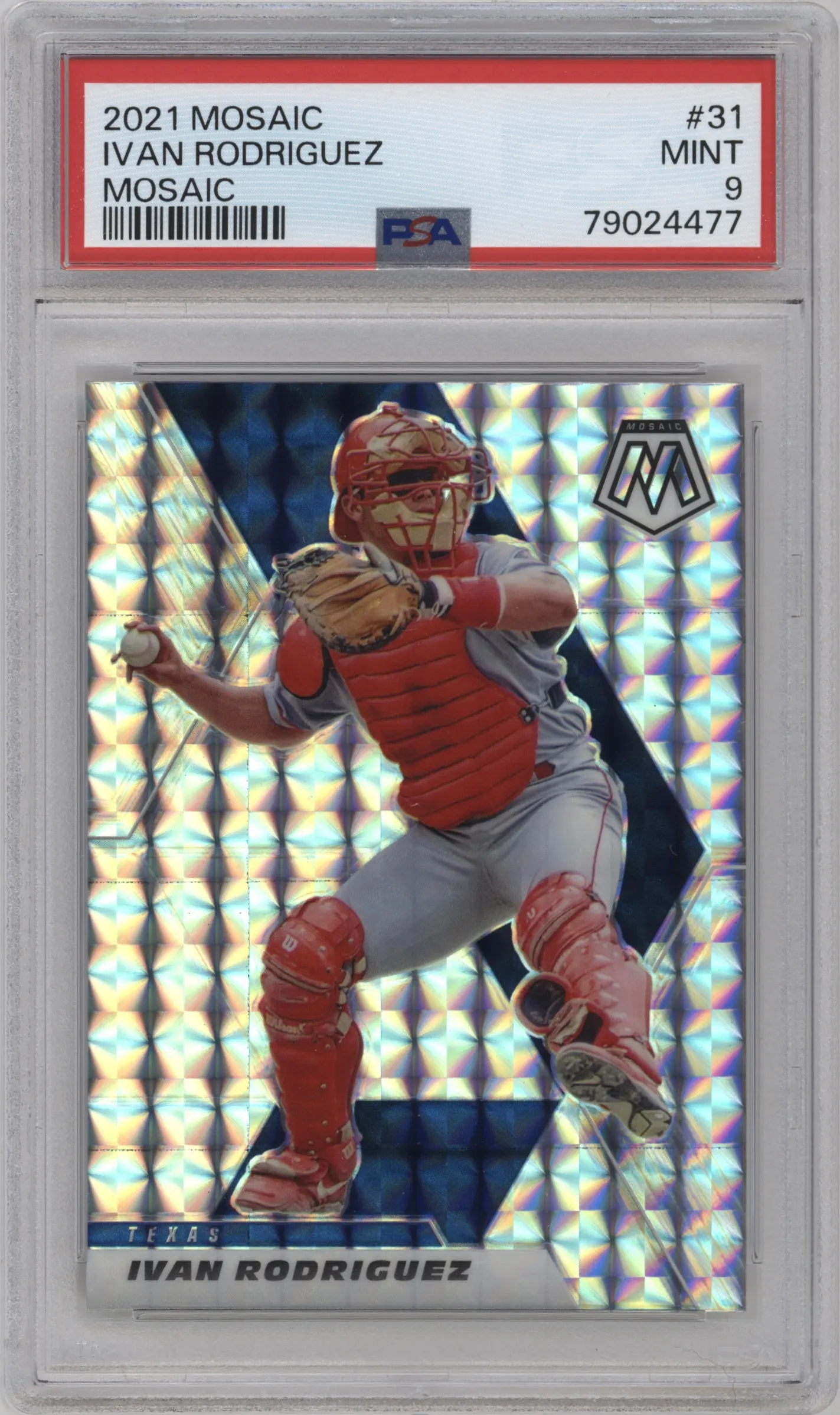 2021 Panini Mosaic Ivan Rodriguez Mosaic #31 PSA 9