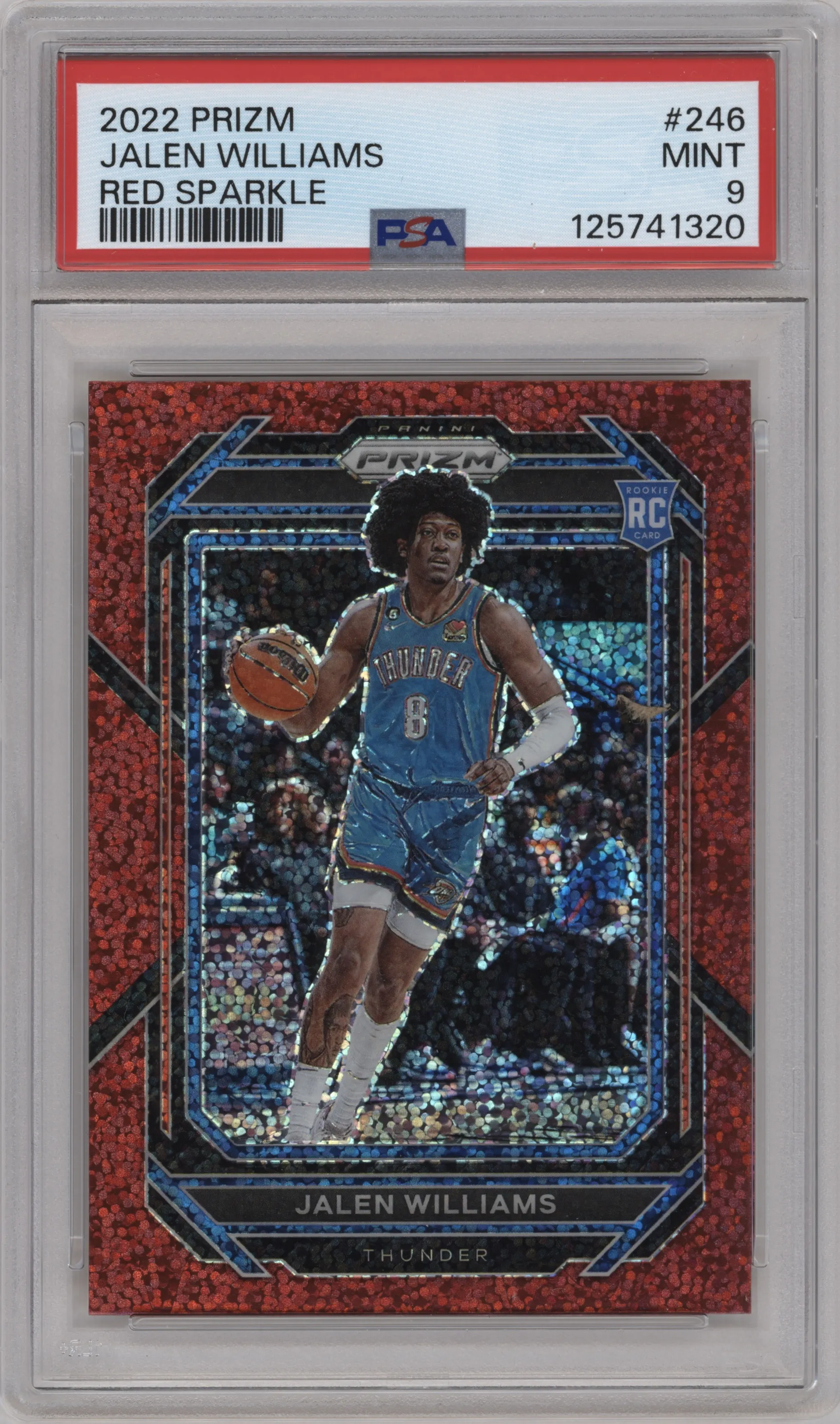2022 Panini Prizm Jalen Williams Red Sparkle PSA 9