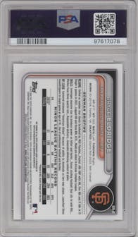 Bryce Eldridge  from the 2024 Bowman Sapphire Edition set featuring a Green parallel graded by PSA and given an overall grade of 10.