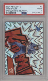 Jared Goff from the 2024 Panini Absolute set graded by PSA and given an overall grade of 9.