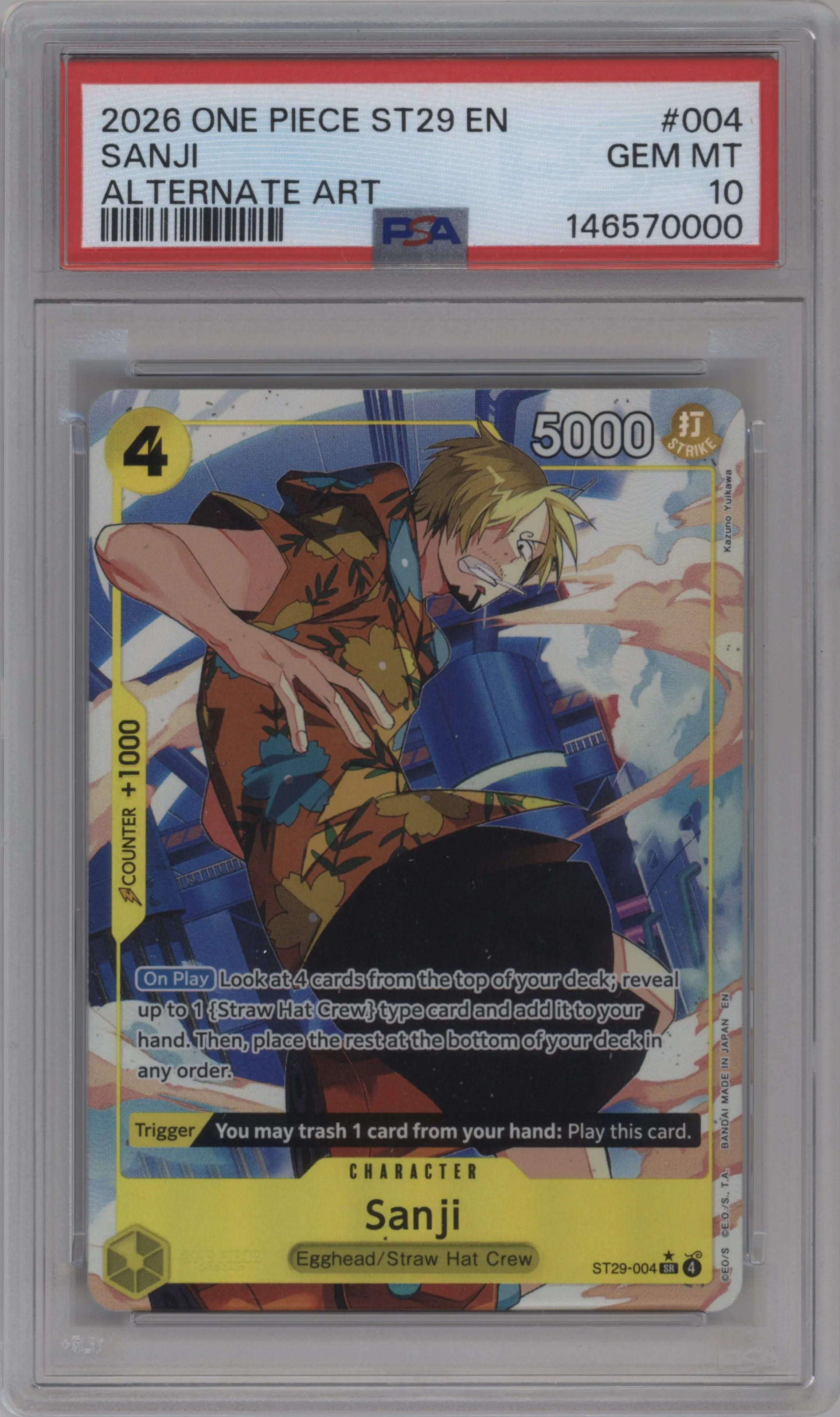 2026 One Piece Egghead Starter Deck Sanji Alternate Art PSA 10