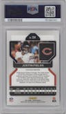 Justin Fields from the 2021 Panini Prizm set graded by PSA and given an overall grade of 10.
