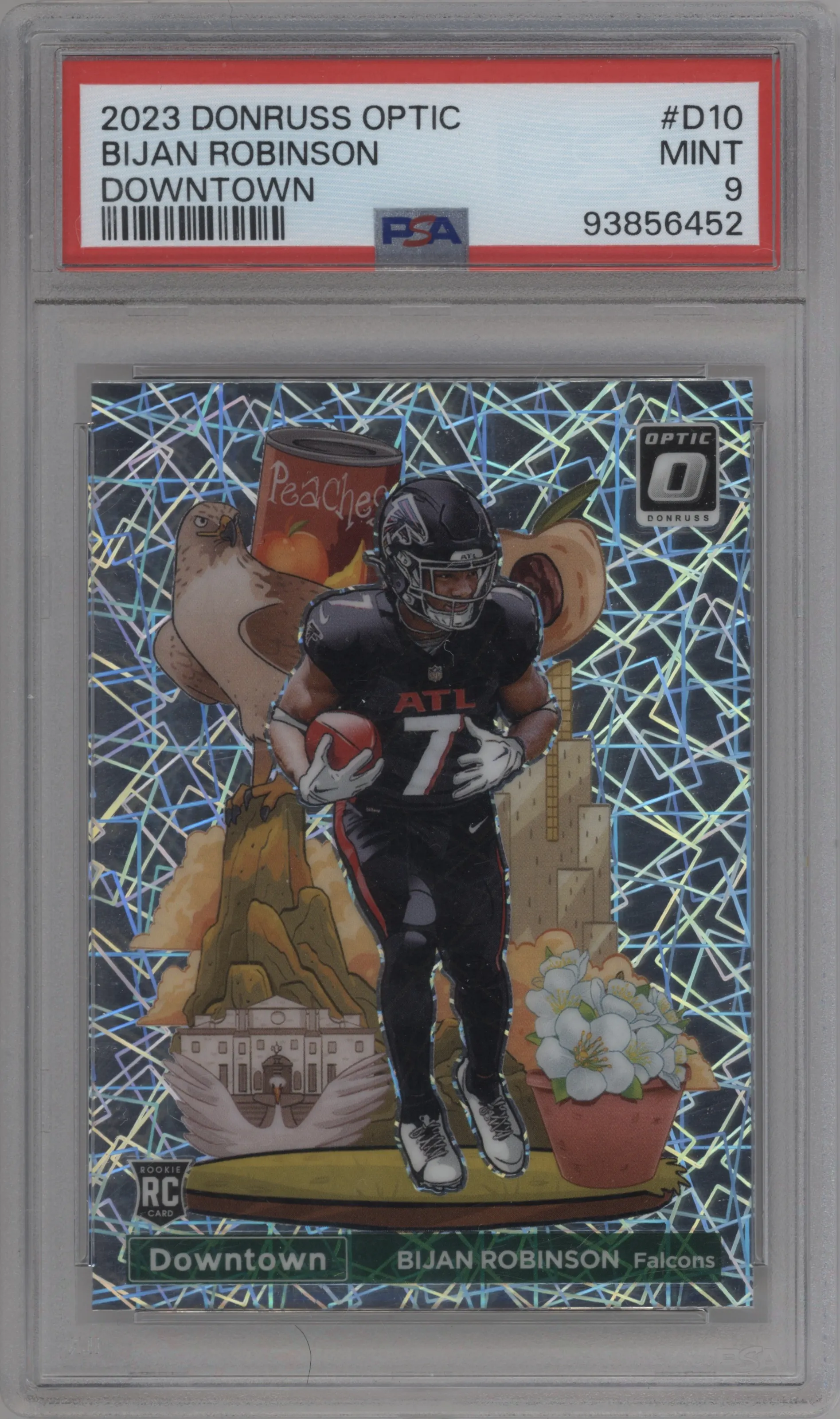 2023 Donruss Optic Downtown Bijan Robinson #D-10 PSA 9