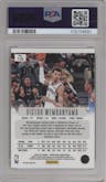 Victor Wembanyama from the 2023-24 Panini Prizm Deca set featuring a Red Prizm parallel graded by PSA and given an overall grade of 8.