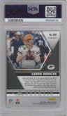 Aaron Rodgers from the 2020 Panini Mosaic set featuring a Genesis parallel graded by PSA and given an overall grade of 10.