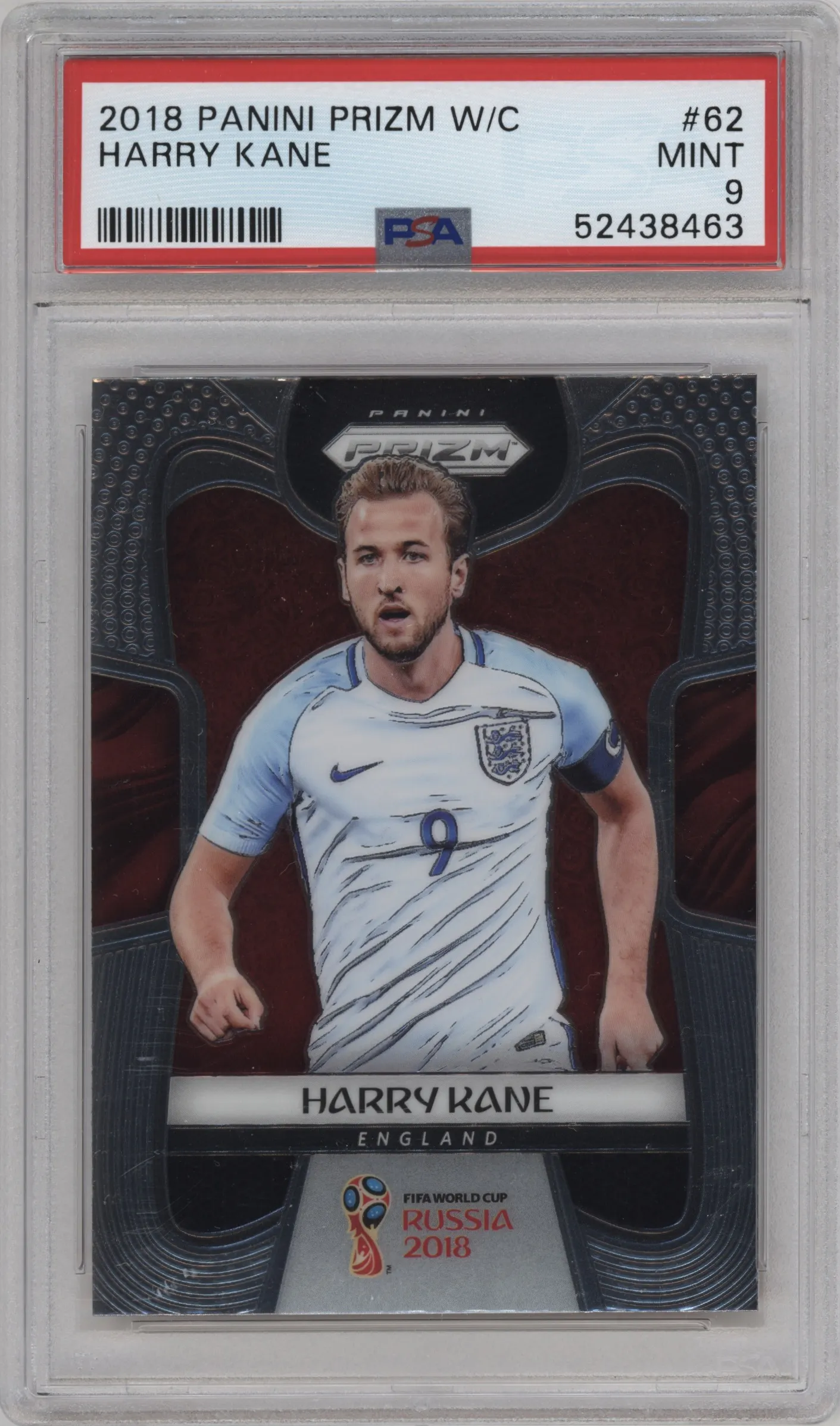 2018 Panini Prizm World Cup Harry Kane #62 PSA 9