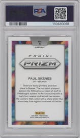 Paul Skenes from the 2024 Panini Prizm set graded by PSA and given an overall grade of 9.