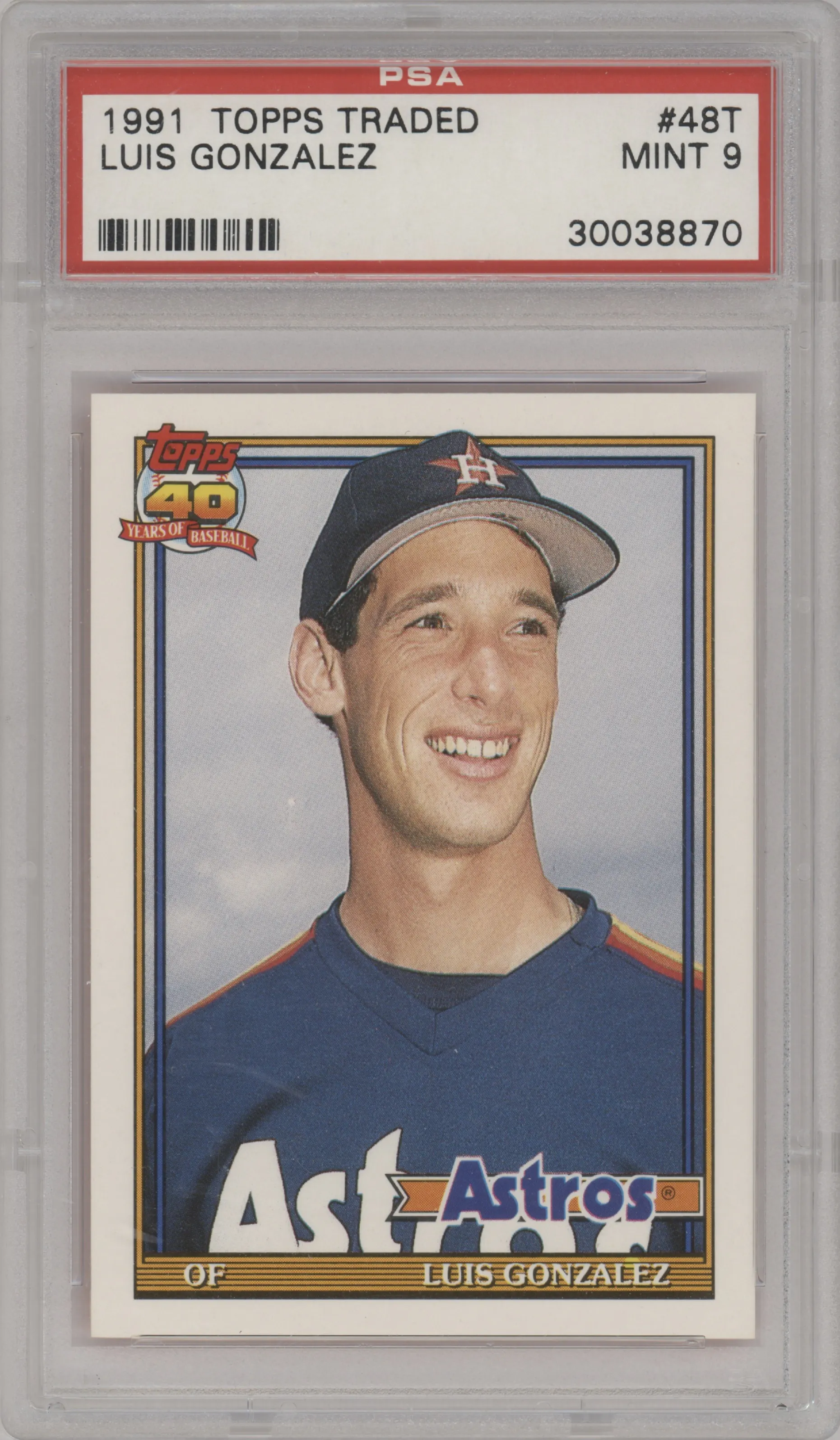 1991 Topps Traded Luis Gonzalez PSA 9