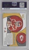 Patrick Mahomes II from the 2021 Panini Donruss set graded by PSA and given an overall grade of 10.