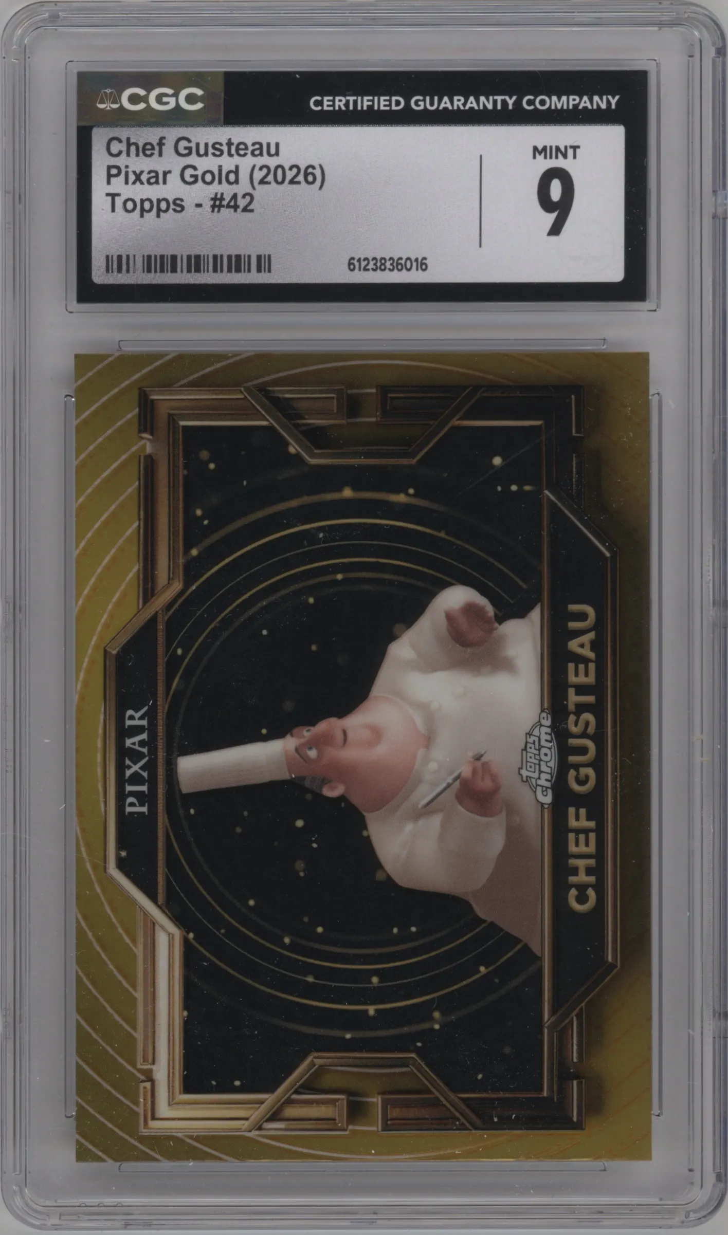 2025 Topps Pixar Gold Chef Gusteau CGC 9
