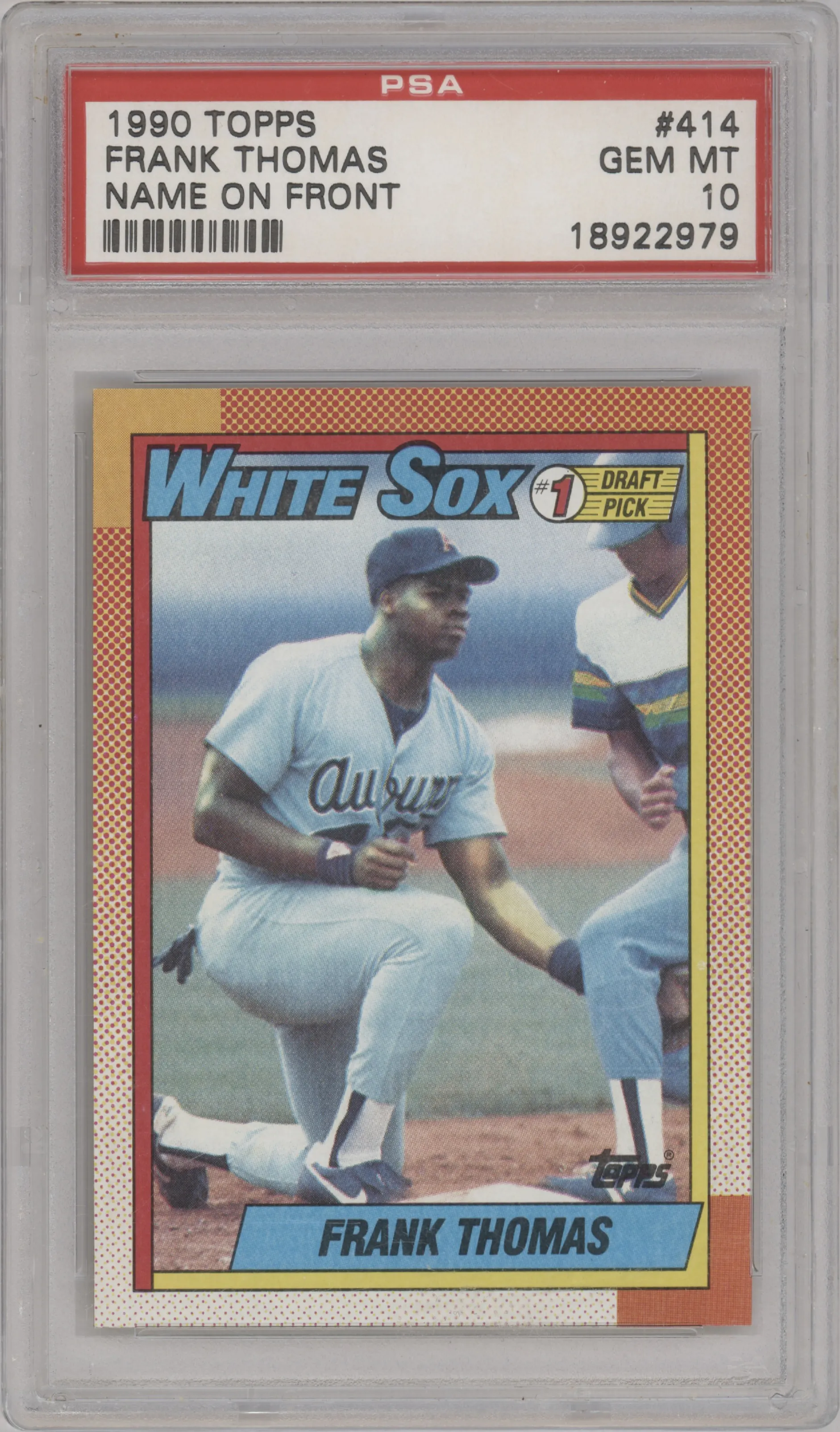 1990 Topps Frank Thomas Variation #414 PSA 10