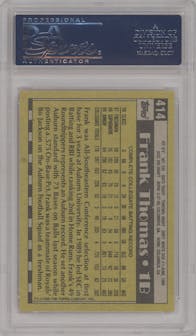Frank Thomas from the 1990 Topps set featuring a Variation parallel graded by PSA and given an overall grade of 10.