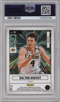 Dalton Knecht from the 2024-25 Donruss Optic set featuring a Gold parallel graded by PSA and given an overall grade of 10.