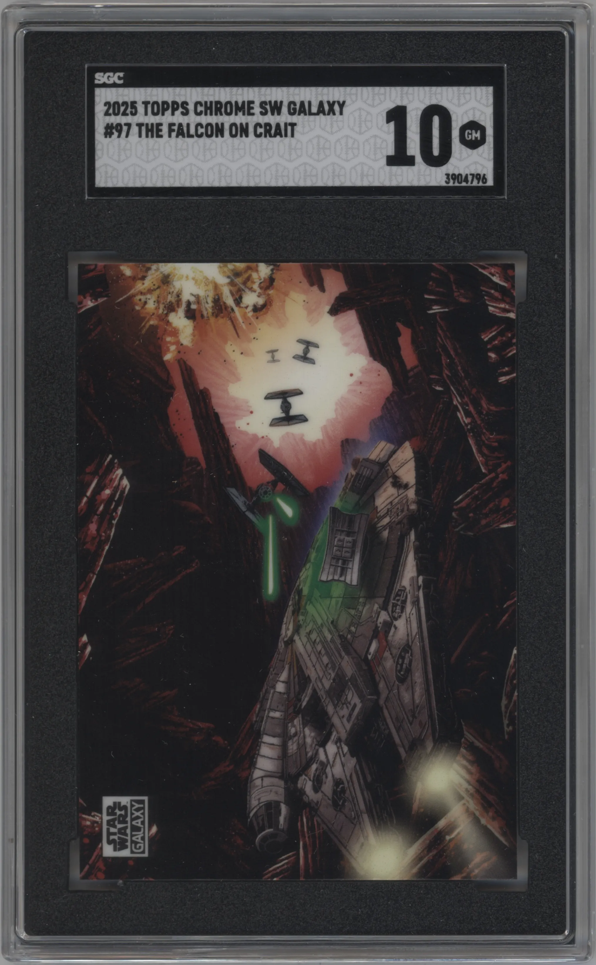 2025 Topps Chrome Star Wars Galaxy The Falcon On Crait #97 SGC 10