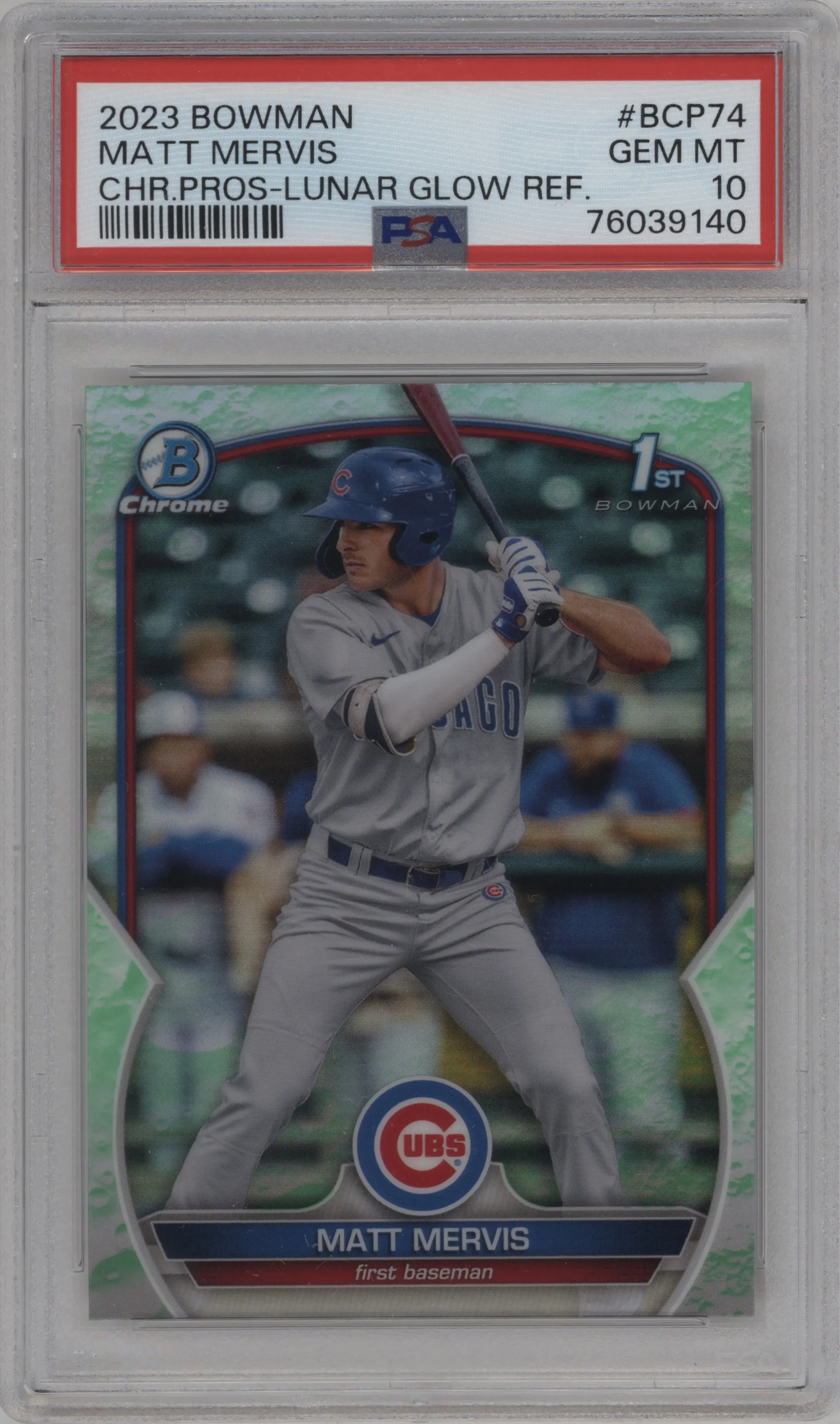 2023 Bowman Chr.Pros. Matt Mervis Lunar Glow Refractor #BCP-74 PSA 10