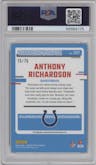 Anthony Richardson from the 2023 Donruss Optic set featuring a Red parallel graded by PSA and given an overall grade of 9.