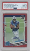 Anthony Richardson from the 2023 Donruss Optic set featuring a Red parallel graded by PSA and given an overall grade of 9.
