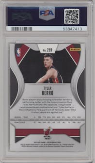 Tyler Herro from the 2019-20 Panini Prizm set graded by PSA and given an overall grade of 8.