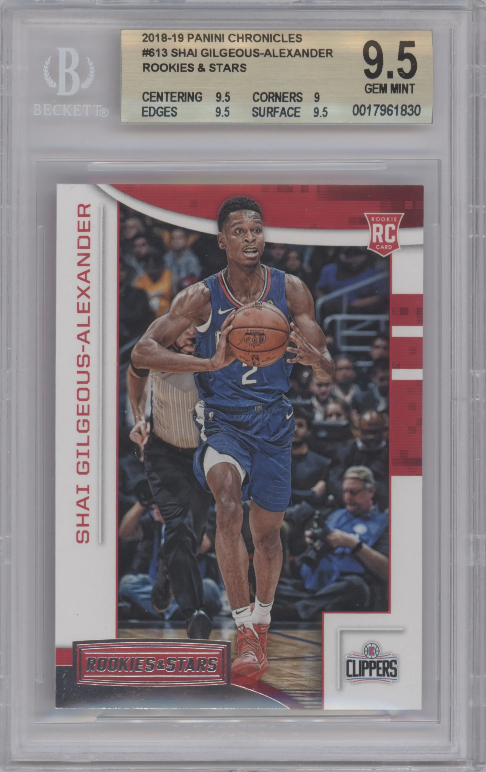 2018 Panini Chronicles Rookies & Stars Shai Gilgeous-Alexander #613 BGS 9.5
