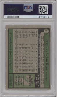 Nolan Ryan from the 1979 Topps set graded by PSA and given an overall grade of 8.