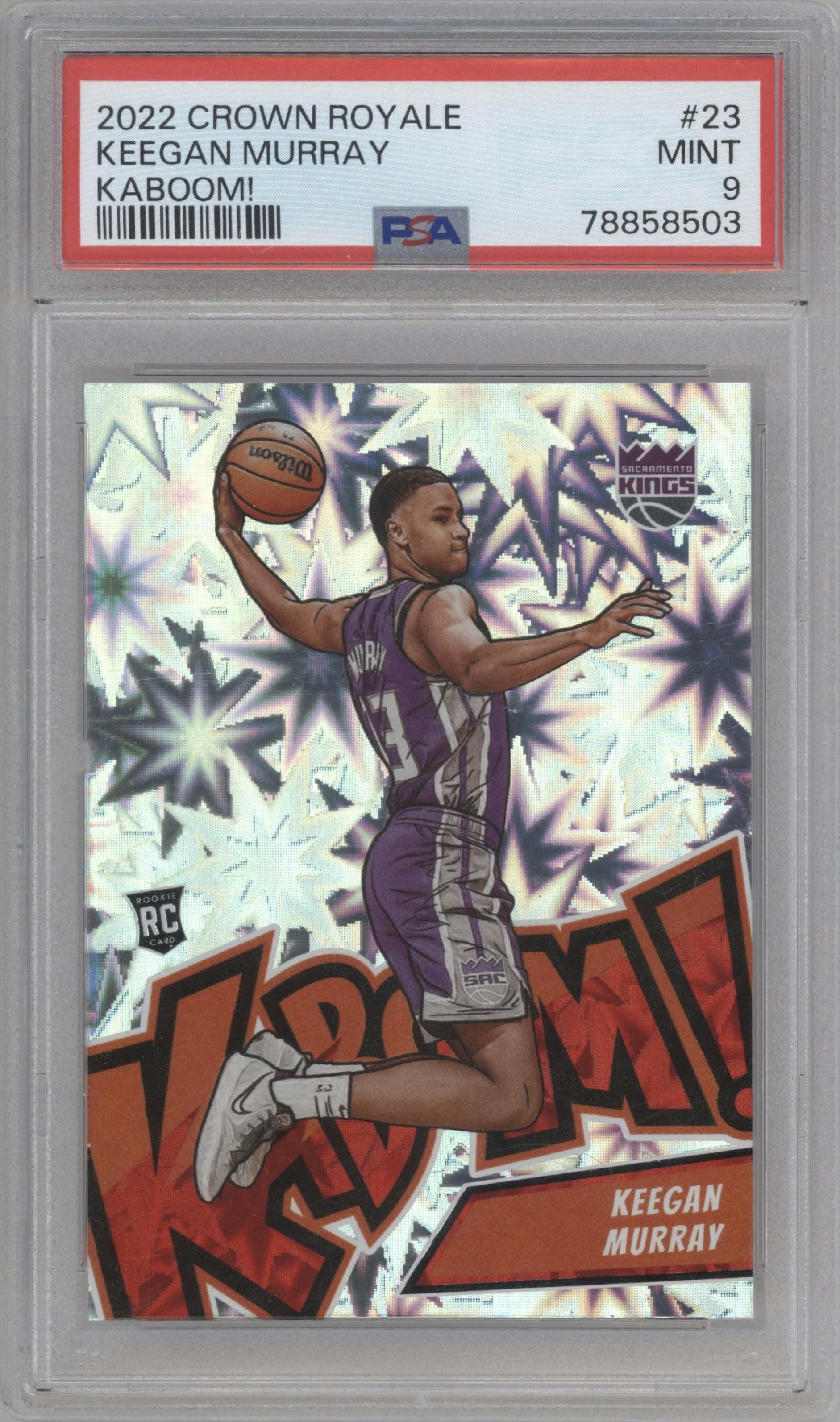 Keegan Murray from the 2022-23 Panini Crown Royale set graded by PSA and given an overall grade of 9.